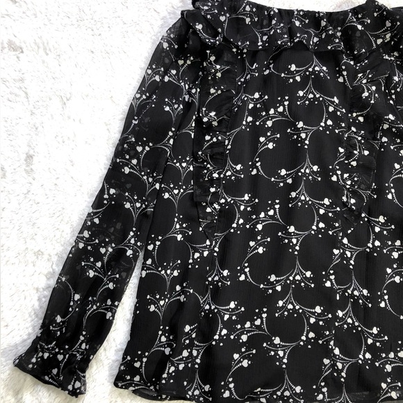 Loft Heart Ruffle Tie Neck Blouse - Picture 4 of 12